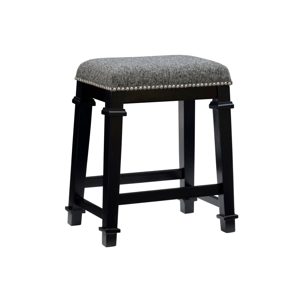 Linon Marshall Backless Counter Stool, Black/White Tweed