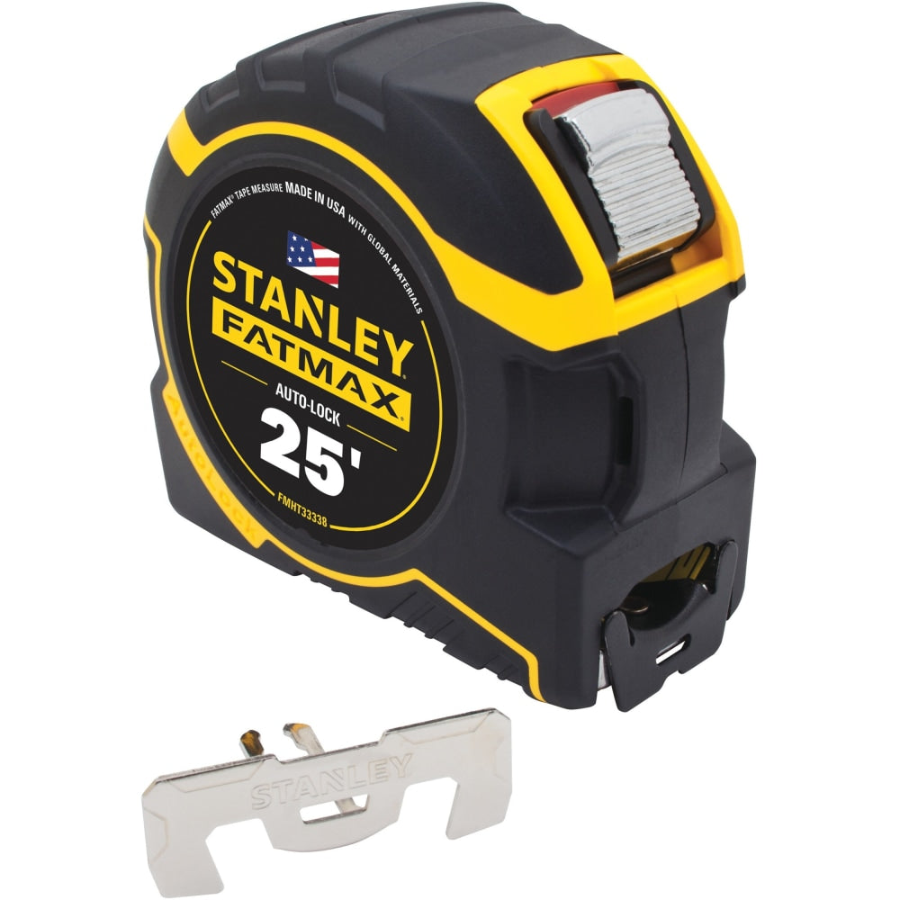 Stanley 25 ft. Fatmax Auto-Lock Tape Measure - 25 ft Length 1.3in Width - Imperial Measuring System - Yellow, Black