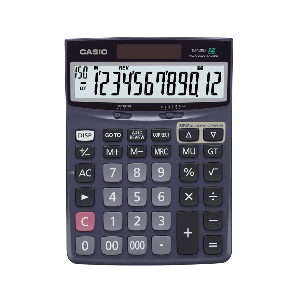 Casio Check & Correct Desk Calculator, 1.37in x 5.51in x 7.51in, Black, DJ120D