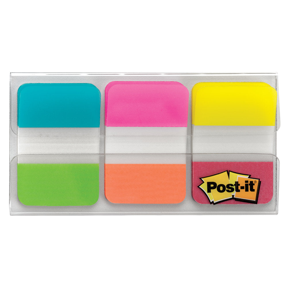 Post-it 1in x 1 1/2in Durable Index Tabs, Assorted, 6 Tabs Per Pad, Pack Of 6 Pads