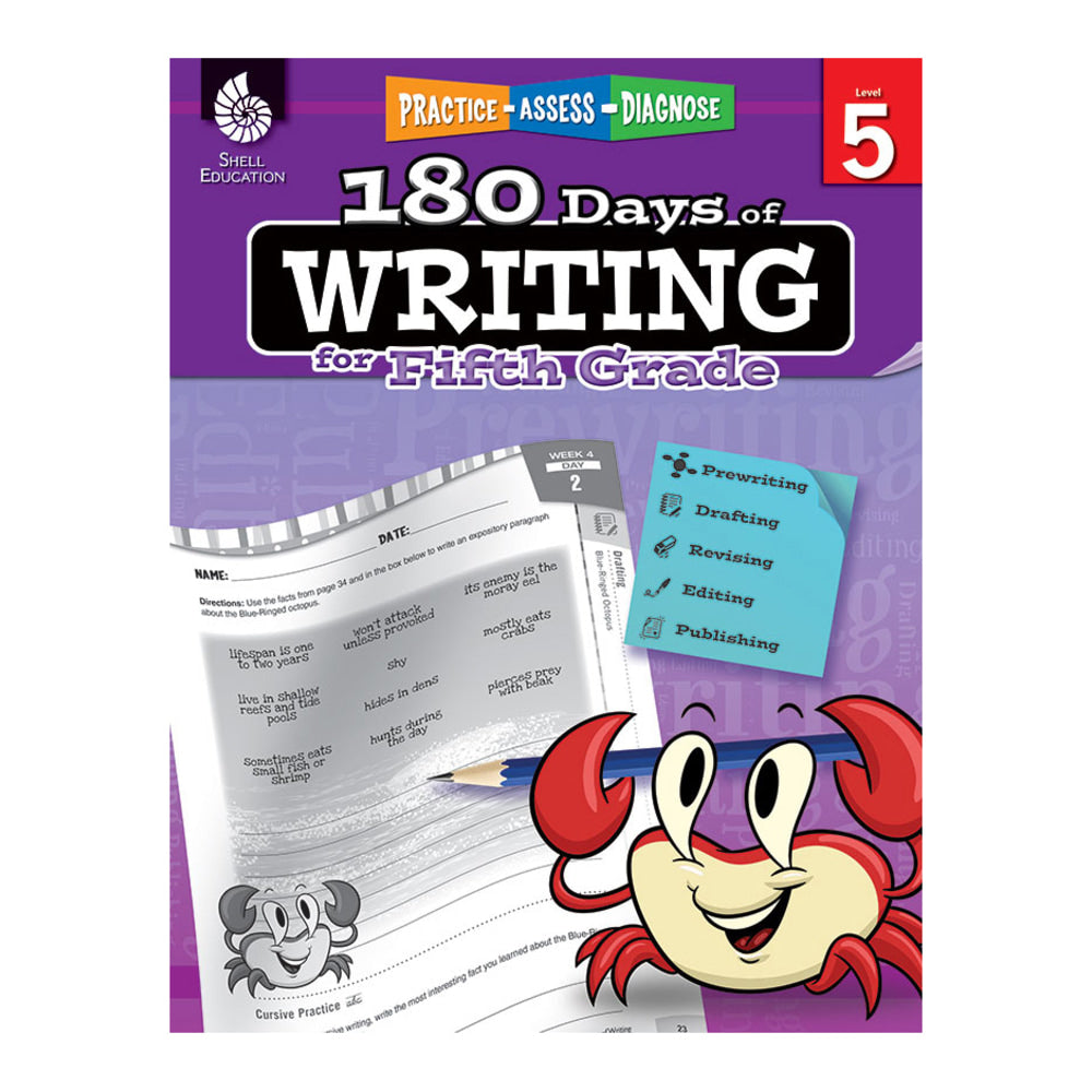 Shell Education 180 Days Of Writing Workbook, Grade 5