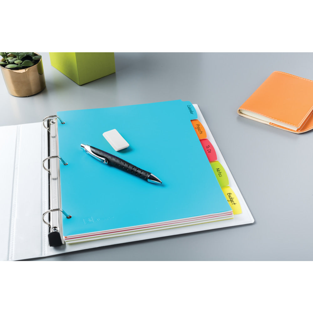 Avery Big Tab Write & Erase Durable Plastic Dividers, 8 1/2in x 11in, Multicolor Brights, 5-Tab