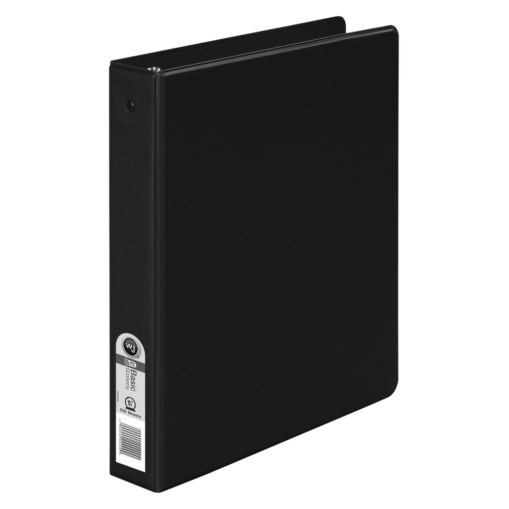 Wilson Jones 3-Ring Binder, 1 1/2in Round Rings, 36% Recycled, Black