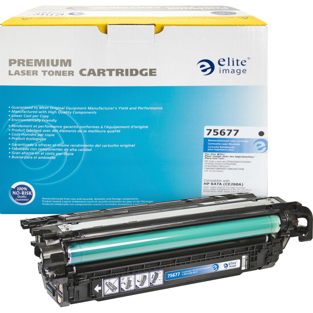 Elite Image Remanufactured Black Toner Cartridge Replacement For HP 647A, CE260A