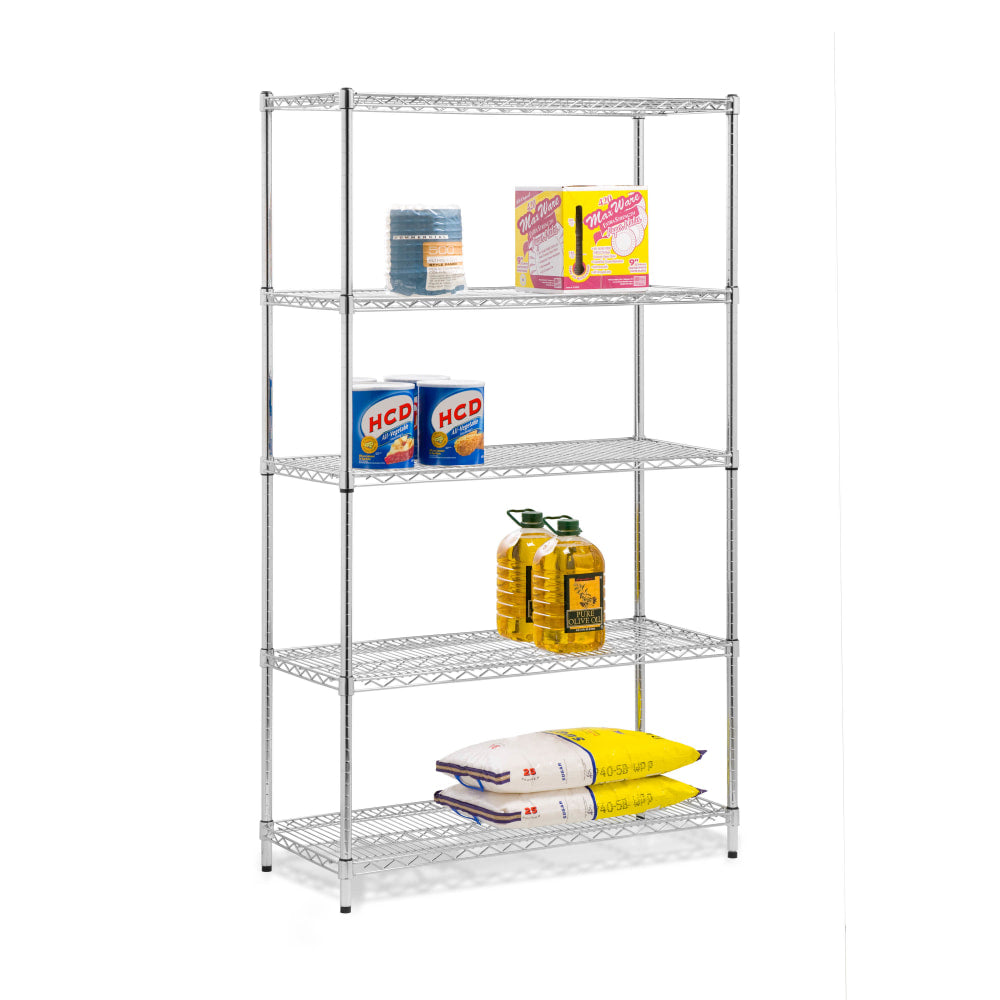 Honey-Can-Do Urban Steel Adjustable Storage Shelving Unit, 5-Tiers, 72inH x 42inW x 18inD, Chrome