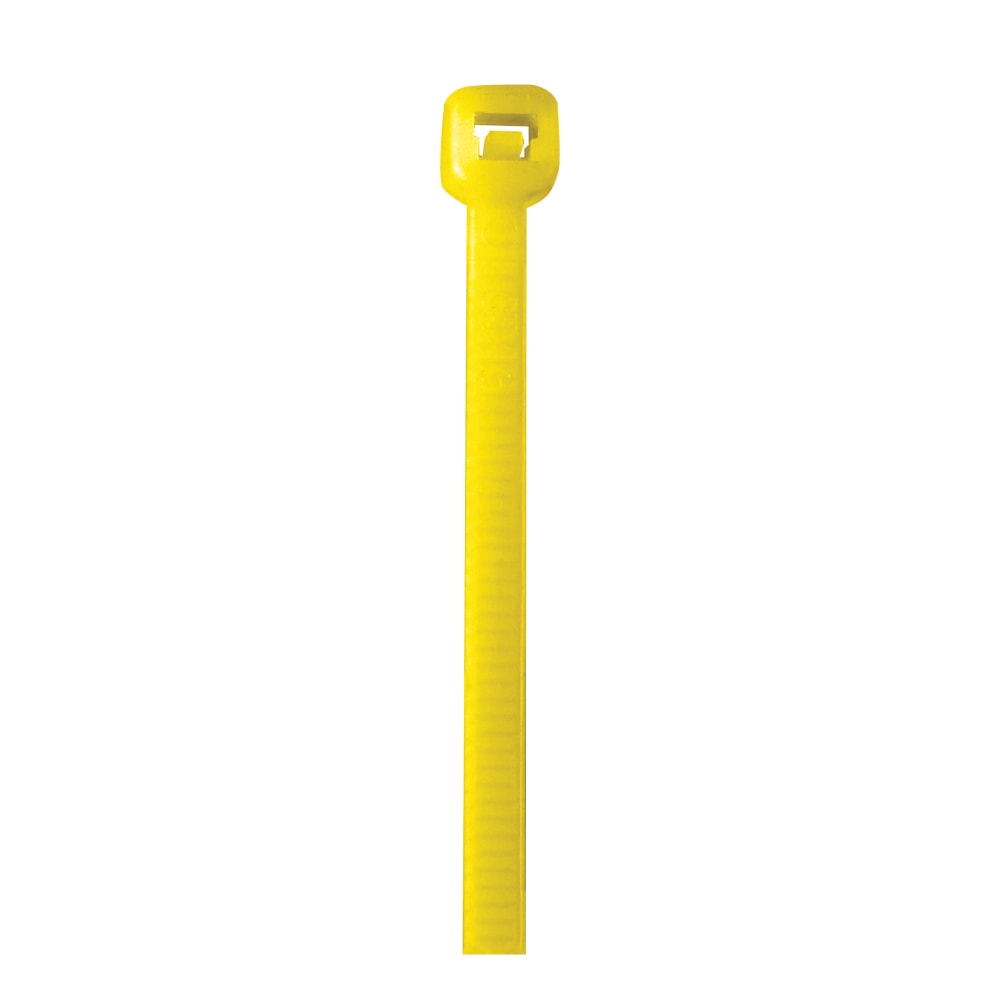 Partners Brand Colored Cable Ties, 50 Lb, 14in, Yellow, Case Of 1,000 Ties