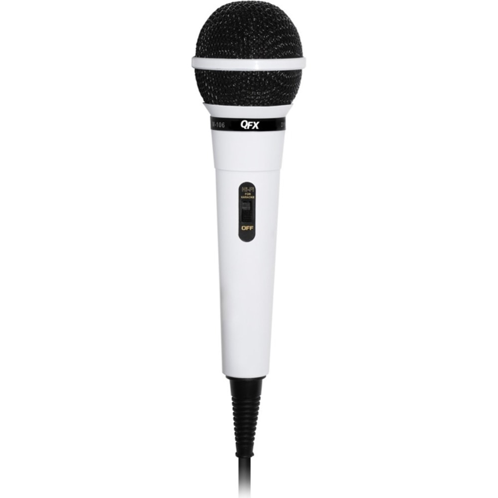 QFX M-106 Wired Dynamic Microphone - 10 ft - 100 Hz to 12.50 kHz -72 dB - Handheld - Phono - Silver Plated