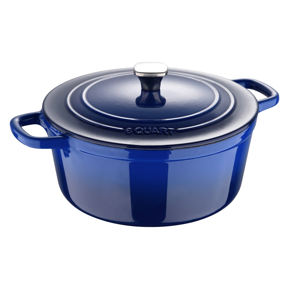 Masterpro Bergner 6-Quart Iron Dutch Oven With Lid, Blue