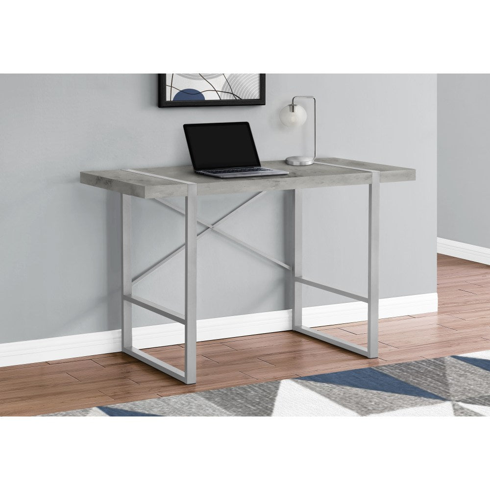 Monarch Specialties Randy 49inW Computer Desk, Gray/Silver