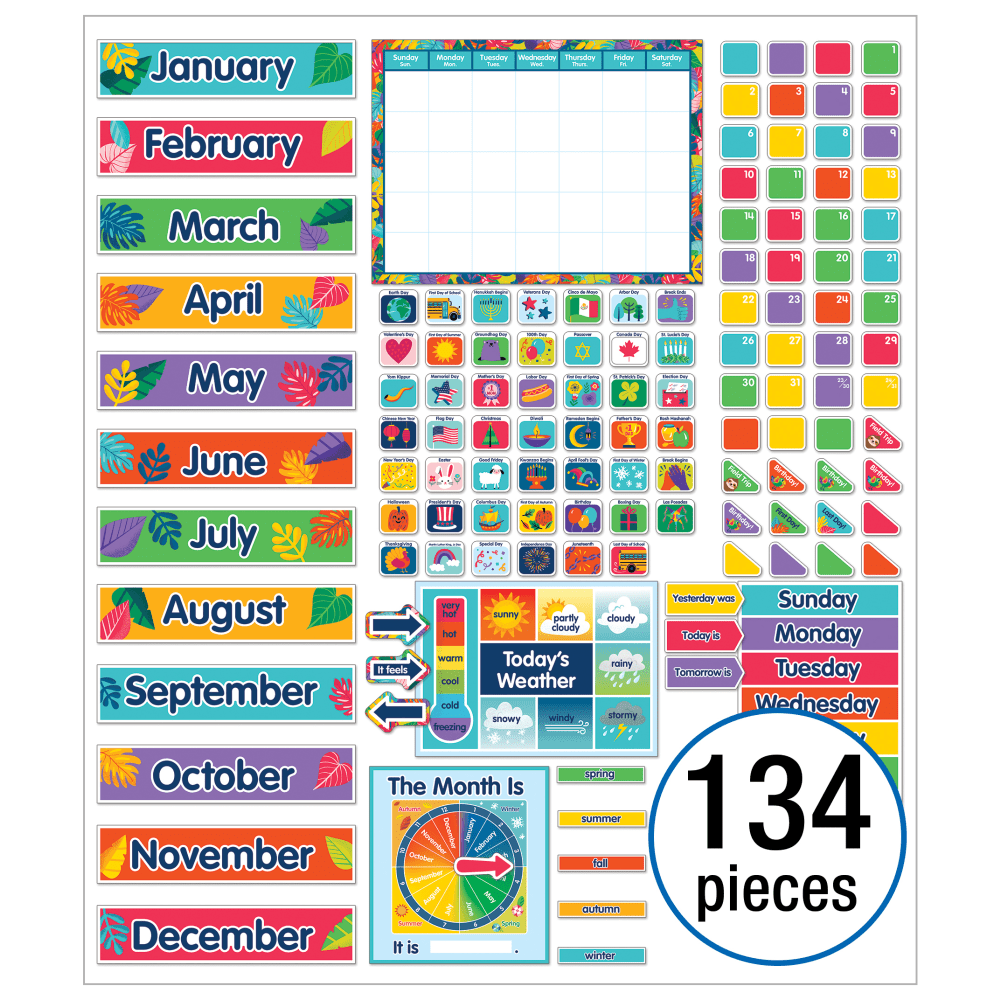 Carson Dellosa Education 1 World Calendar Bulletin Board Set, Multicolor