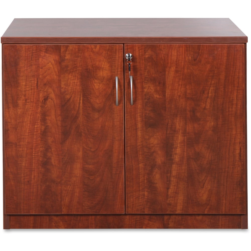 Lorell Essentials 36inW Storage Cabinet, Cherry