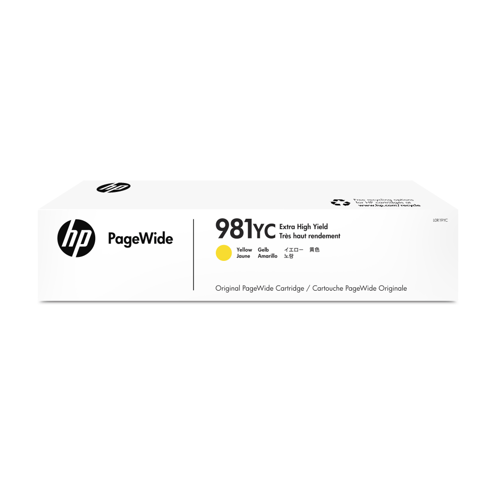 HP 981YC PageWide Contract Yellow Ink Cartridge, L0R19YC