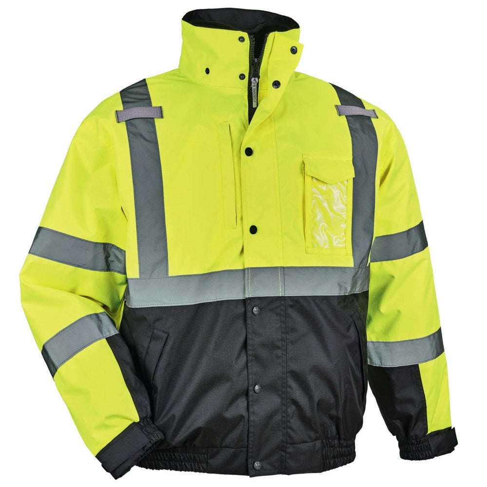 Ergodyne GloWear 8381 Type-R Class 3 Performance 3-In-1 Bomber Jacket, Medium, Lime