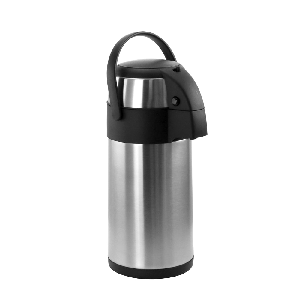 MegaChef 3 L Stainless-Steel Airpot Hot Water Dispenser for Coffee and Tea, 14in x 6in x 6in, Silver/Black