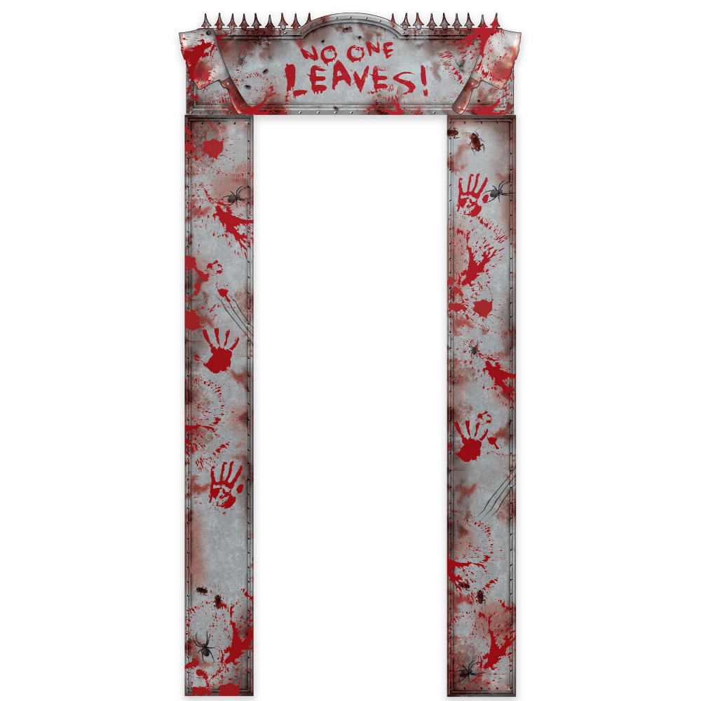 Amscan Halloween Bloody Doorway Entry, 84inH x 3-1/2inW, Red