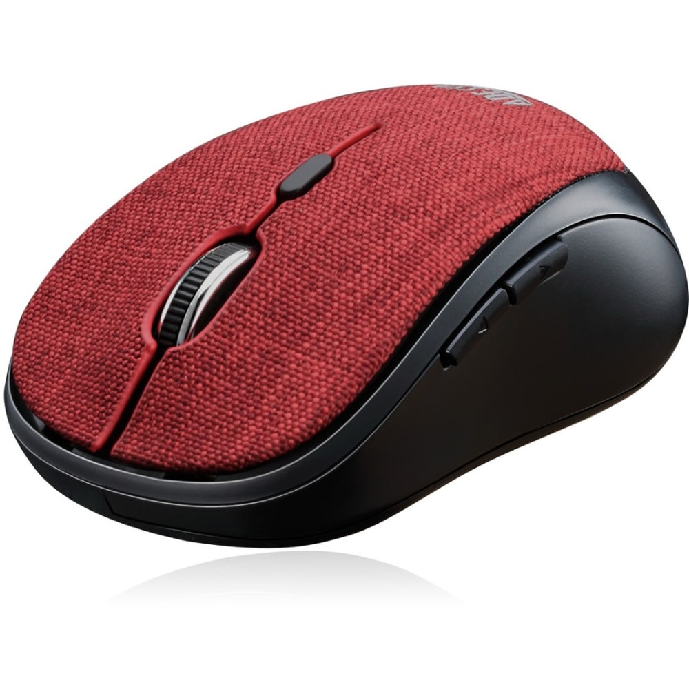 Adesso iMouse S80R - Wireless Fabric Optical Mini Mouse (Red) - Optical - Wireless - Radio Frequency - 2.40 GHz - Red - USB - 1600 dpi - Scroll Wheel - 6 Button(s) - Symmetrical