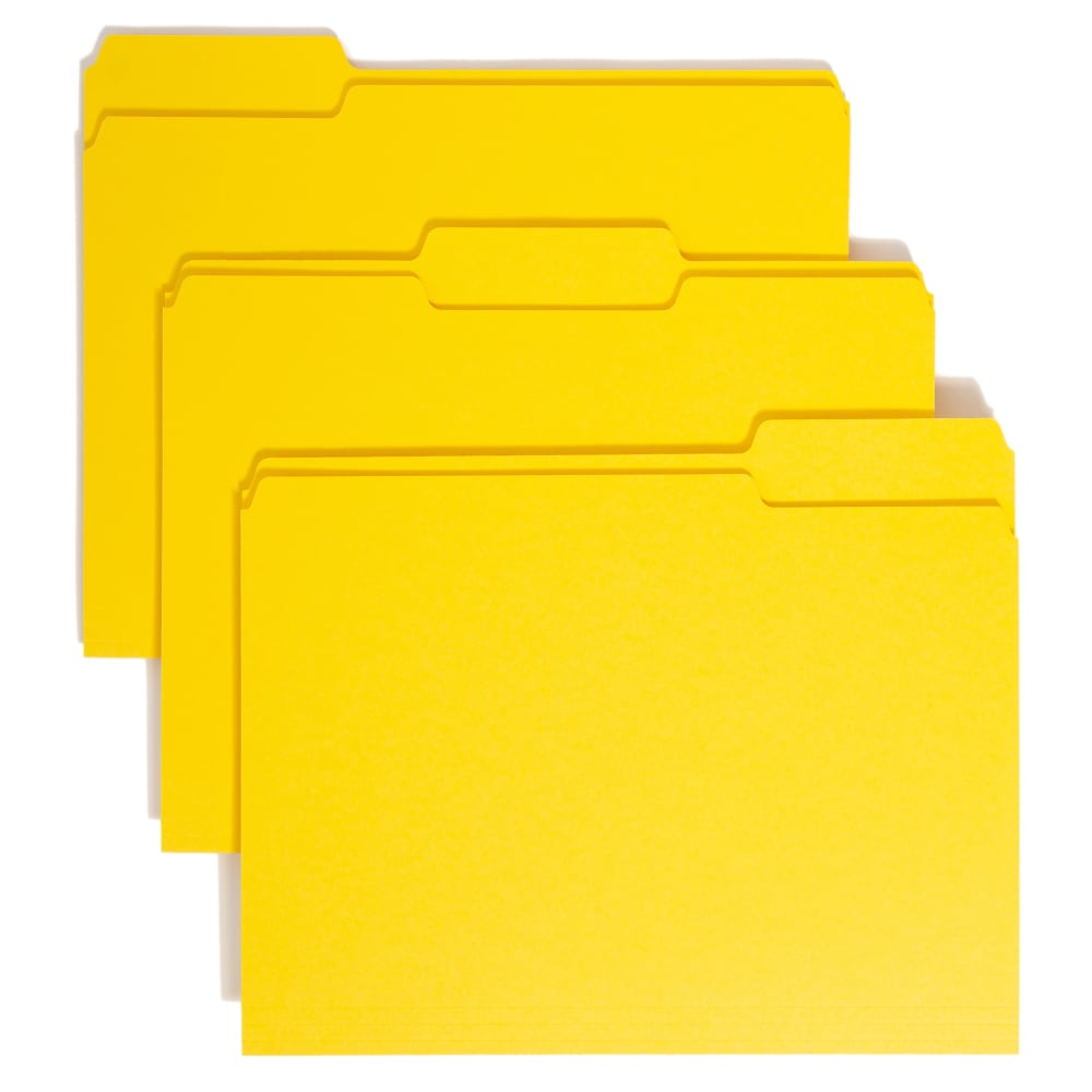 Smead Color File Folders, Letter Size, 1/3 Cut, Yellow, Box Of 100