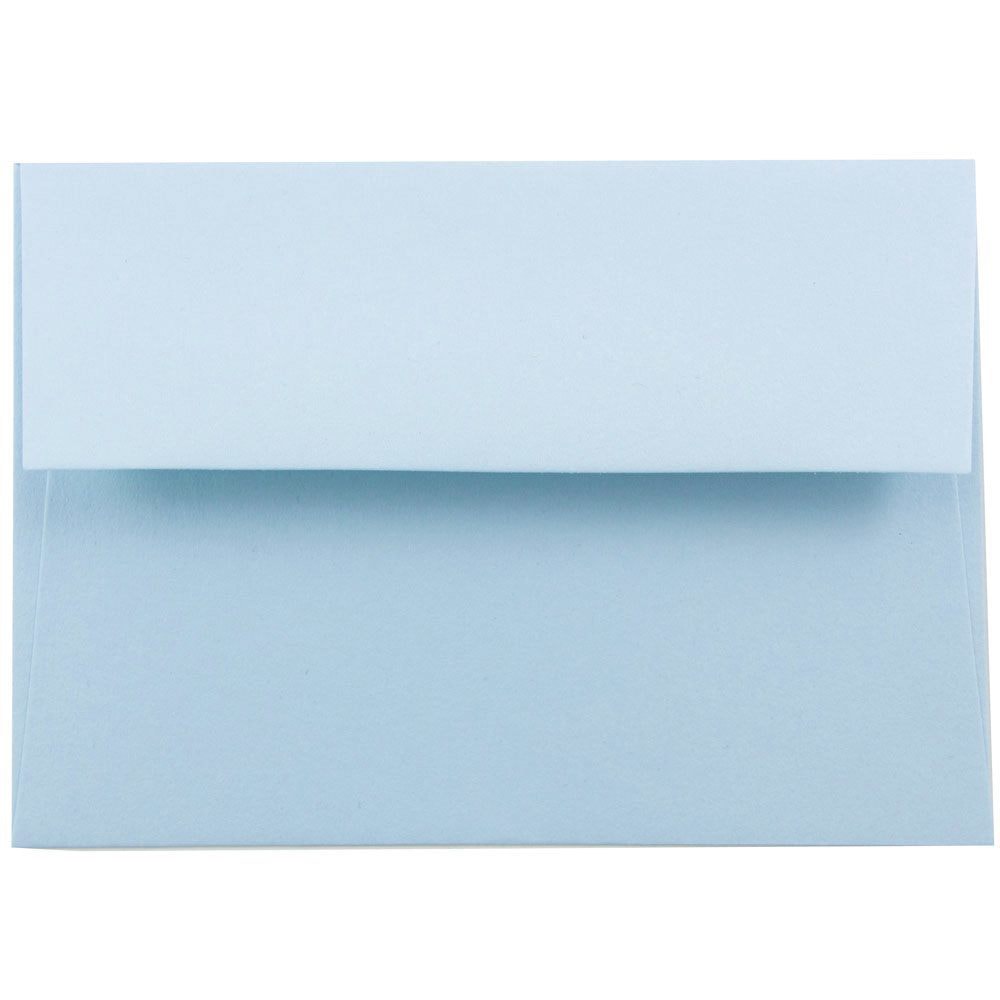 JAM Paper Stationery Set, 4 3/4in x 6 1/2in, Baby Blue/White, Set Of 25 Cards And Envelopes