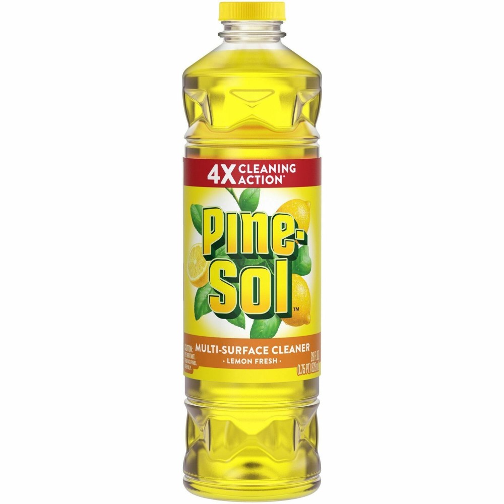 Pine-Sol All Purpose Multi-Surface Cleaner - Concentrate - 28 fl oz (0.9 quart) - Lemon Fresh Scent - 12 / Carton - Deodorize, Long Lasting, Non-sticky, Rinse-free, Disinfectant - Yellow