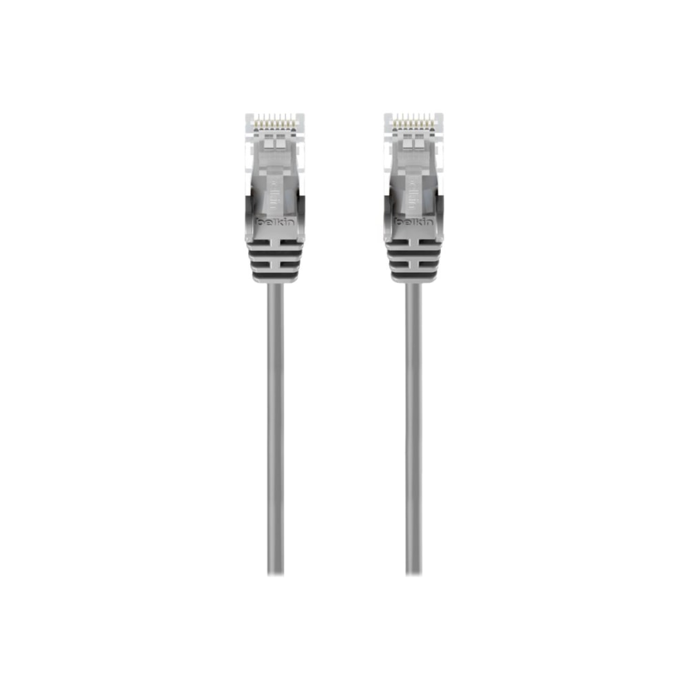 Belkin 1ft CAT6 Ethernet Patch Cable Snagless, RJ45, M/M - Gray - 1 ft Category 6 Network Cable for Network Device, Notebook, Desktop Computer, Modem, Router, Wall Outlet - First End: 1 x RJ-45 Network - Male - Second End: 1 x RJ-45 Network - Male