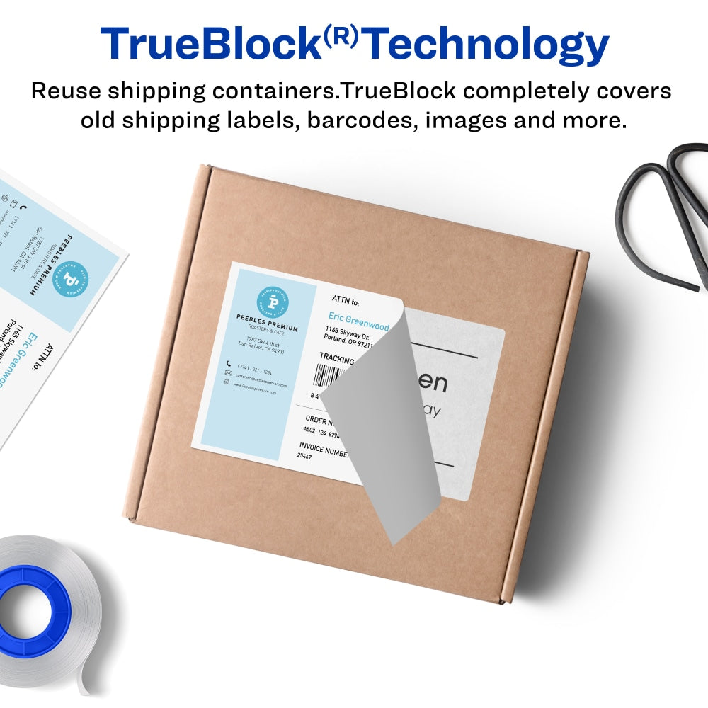 Avery TrueBlock Permanent Inkjet Shipping Labels, With Paper Receipts, 8127, 5 1/16in x 7 5/8in, White, Pack Of 25