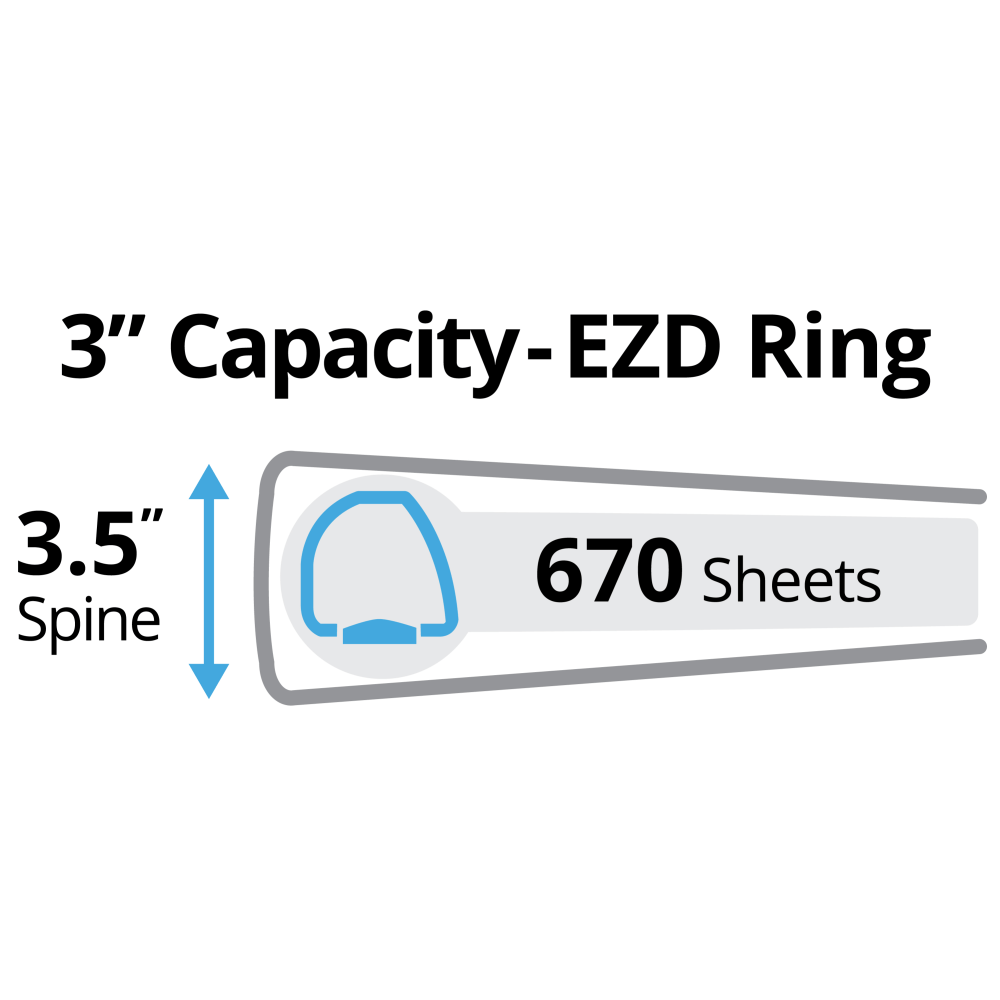 Avery Heavy-Duty View 3-Ring Binder With Locking One-Touch EZD Rings, 3in D-Rings, 39% Recycled, Pacific Blue