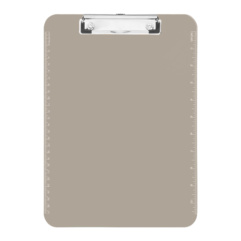 Sparco Plastic Clipboard With Flat Clip, 8 1/2in x 11in, Smoke