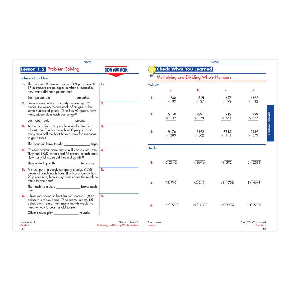 Carson-Dellosa Spectrum Math Workbook, Grade 5