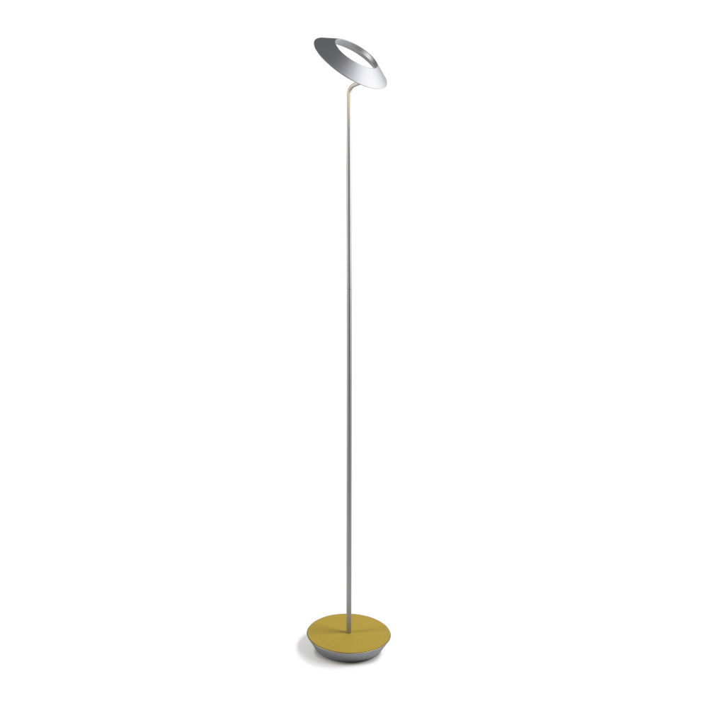 Koncept Royyo LED Floor Lamp, 45-1/2inH, Silver Body/Honeydew Felt Base Plate