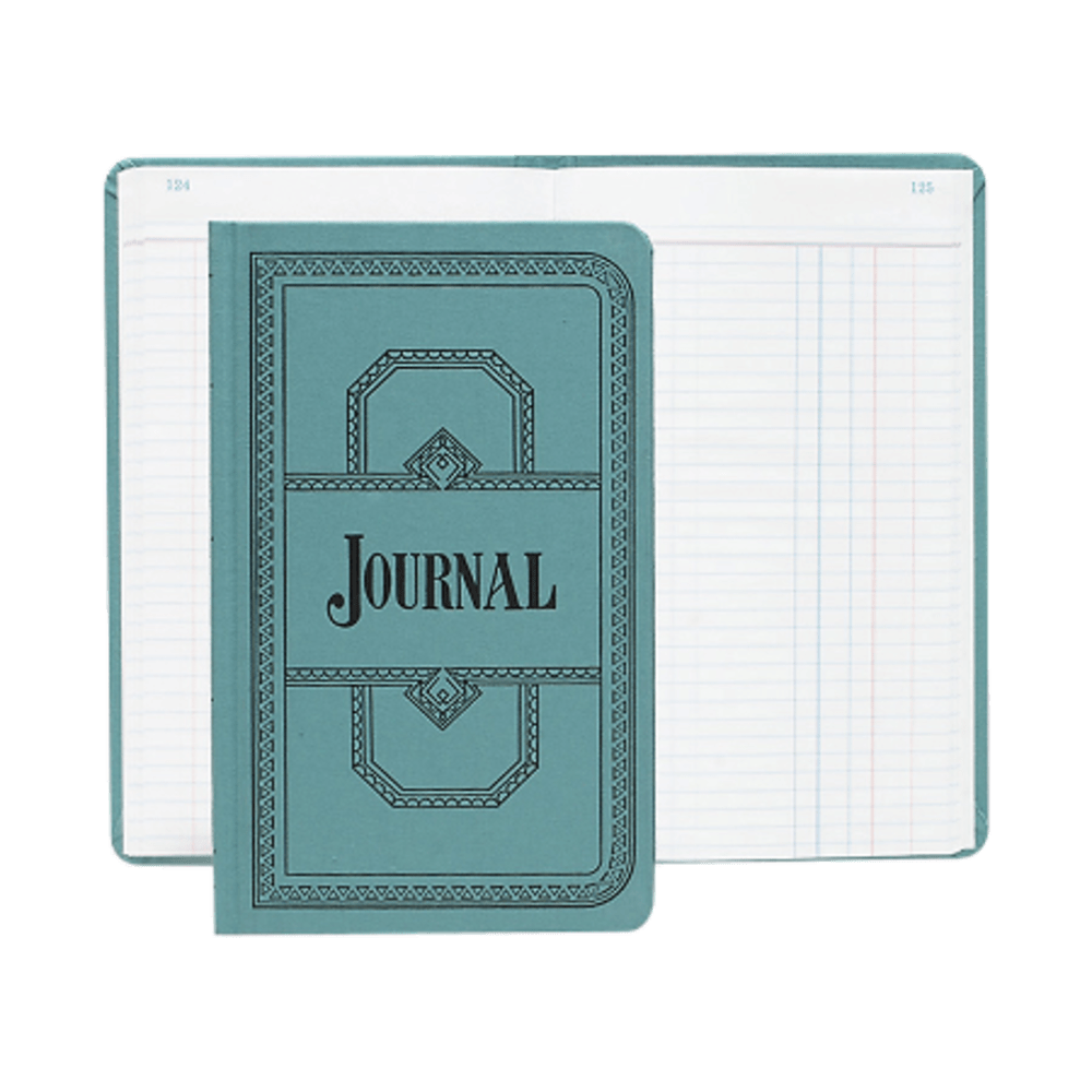 Boorum & Pease Canvas Account Book, Journal, 16 Lb., 12 1/8in x 7 5/8in, 150 Pages, Blue