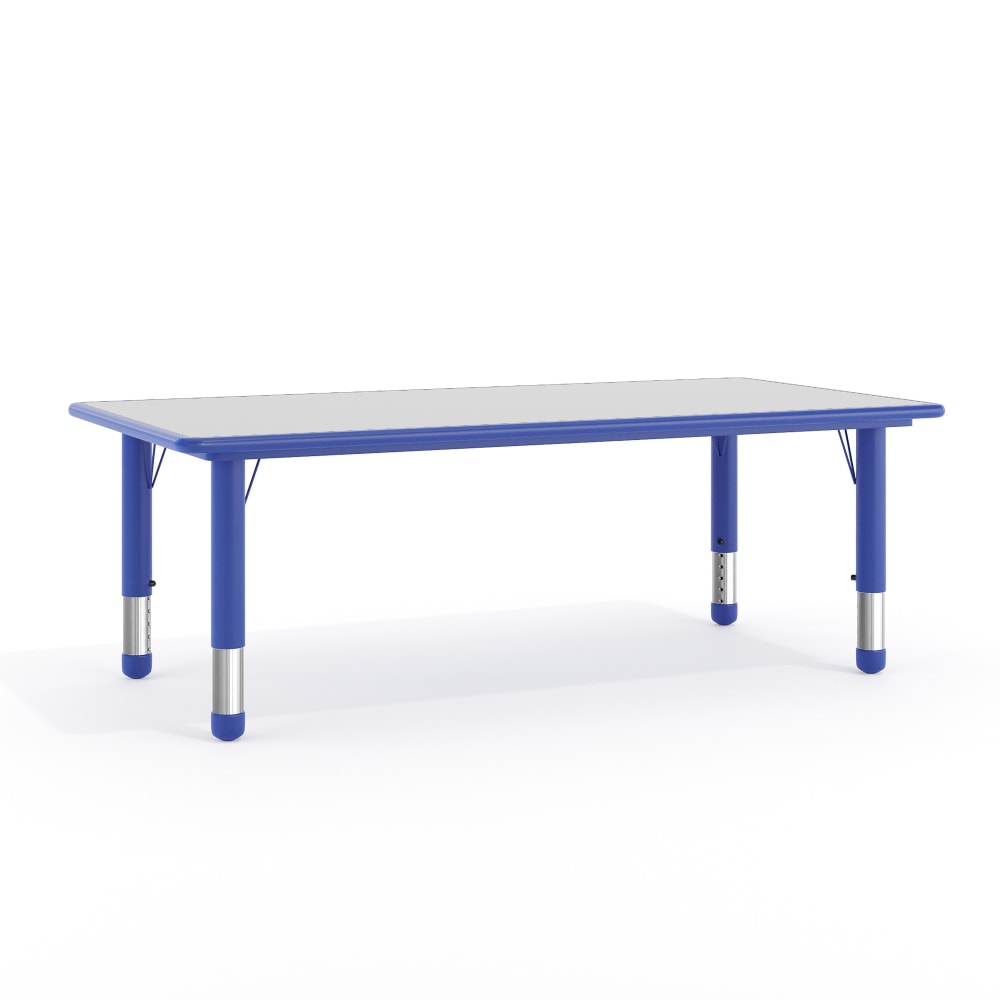 Flash Furniture Height-Adjustable Activity Table, 23-1/2inH x 23-5/8inW x 47-1/4inD, Gray/Blue