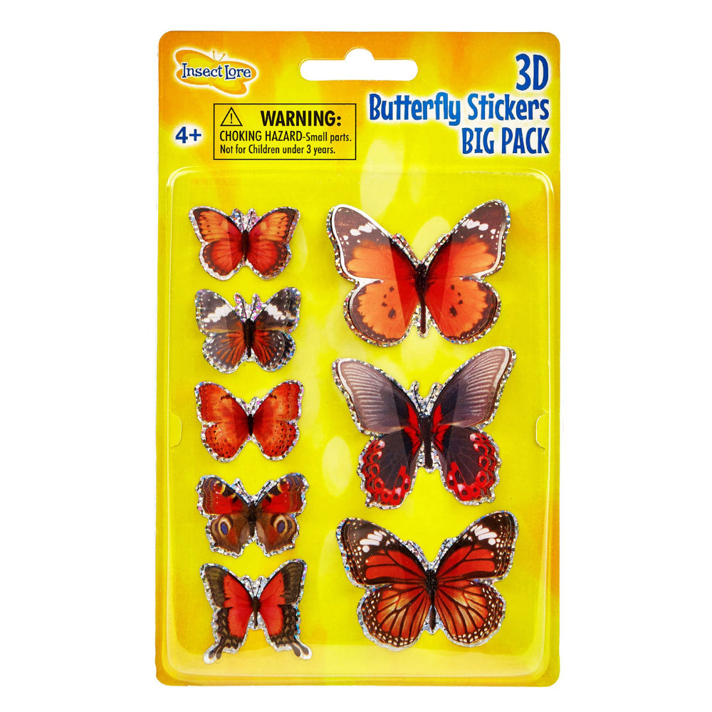 Insect Lore 3D Butterfly Stickers, 8 Stickers Per Pack, Set Of 6 Packs