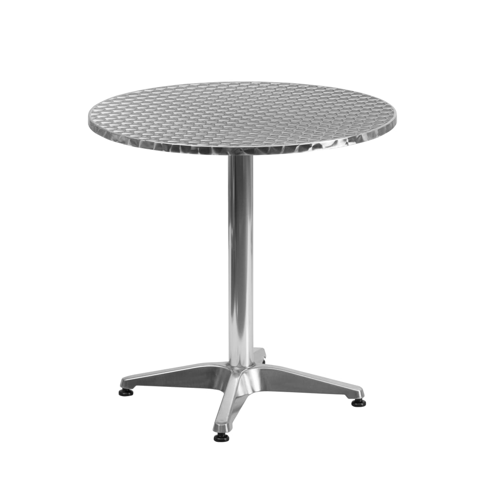 Flash Furniture Round Metal Indoor/Outdoor Table, 27-1/2inH x 27-1/2inW x 27-1/2inD, Aluminum