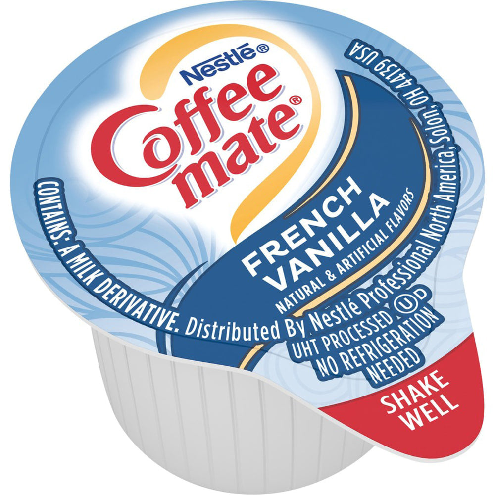 Nestle Coffee-mate Liquid Creamer, French Vanilla Flavor, 0.38 Oz Single Serve x 50