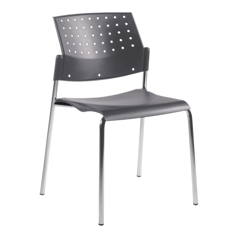 Global Sonic Armless Chair, 33inH x 21 1/2inD x 21 1/2inD, Gray/Chrome