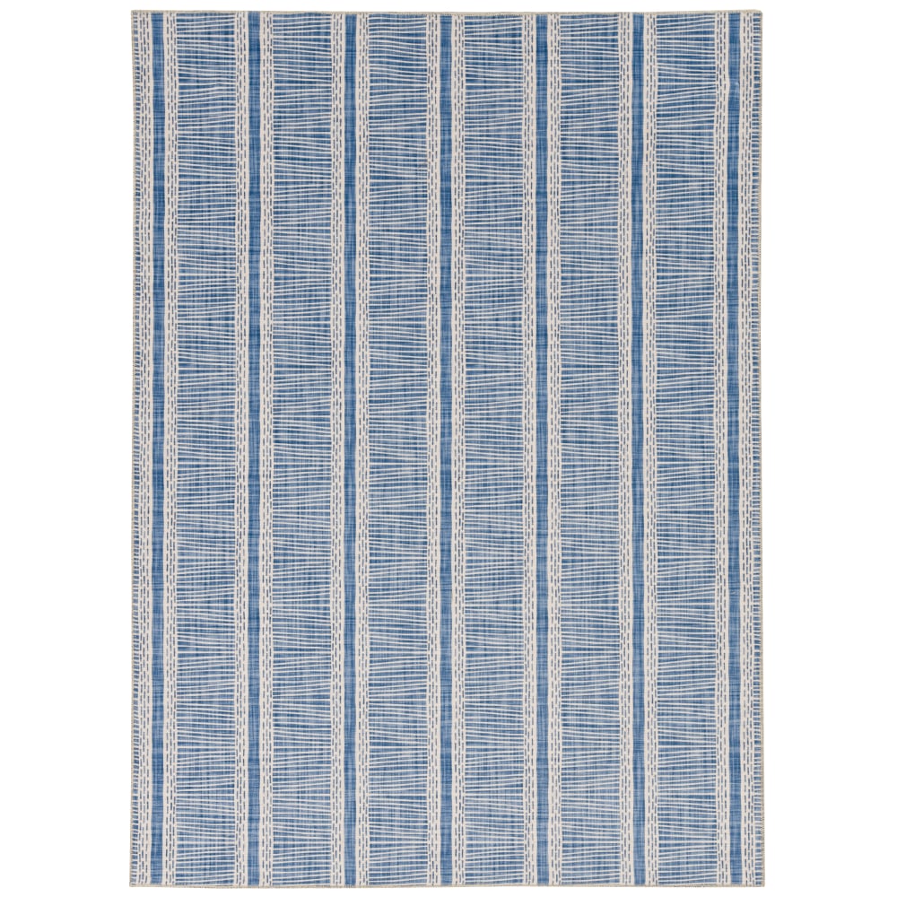 Linon Washable Area Rug, 3ft x 5ft, Collin Ivory/Blue