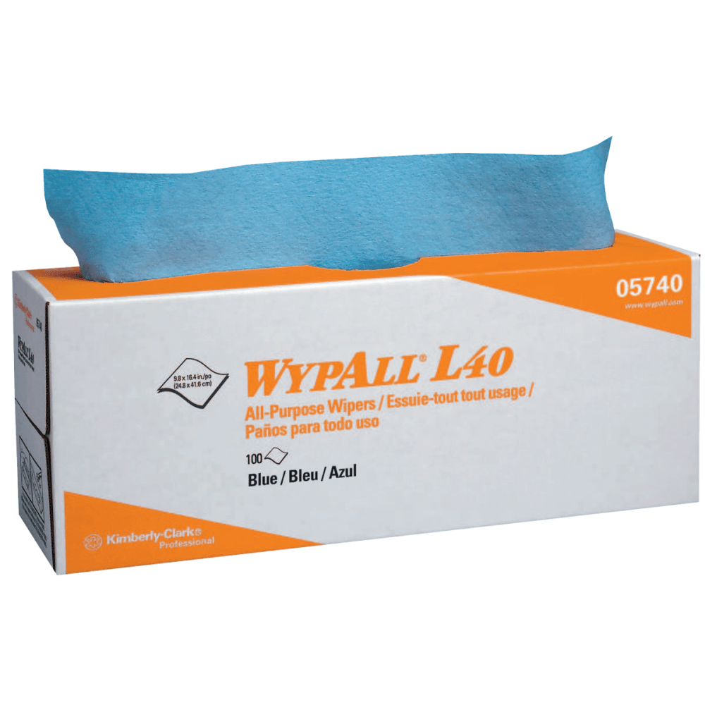 WypAll* 40 Towel, Pop-Up Box, Blue