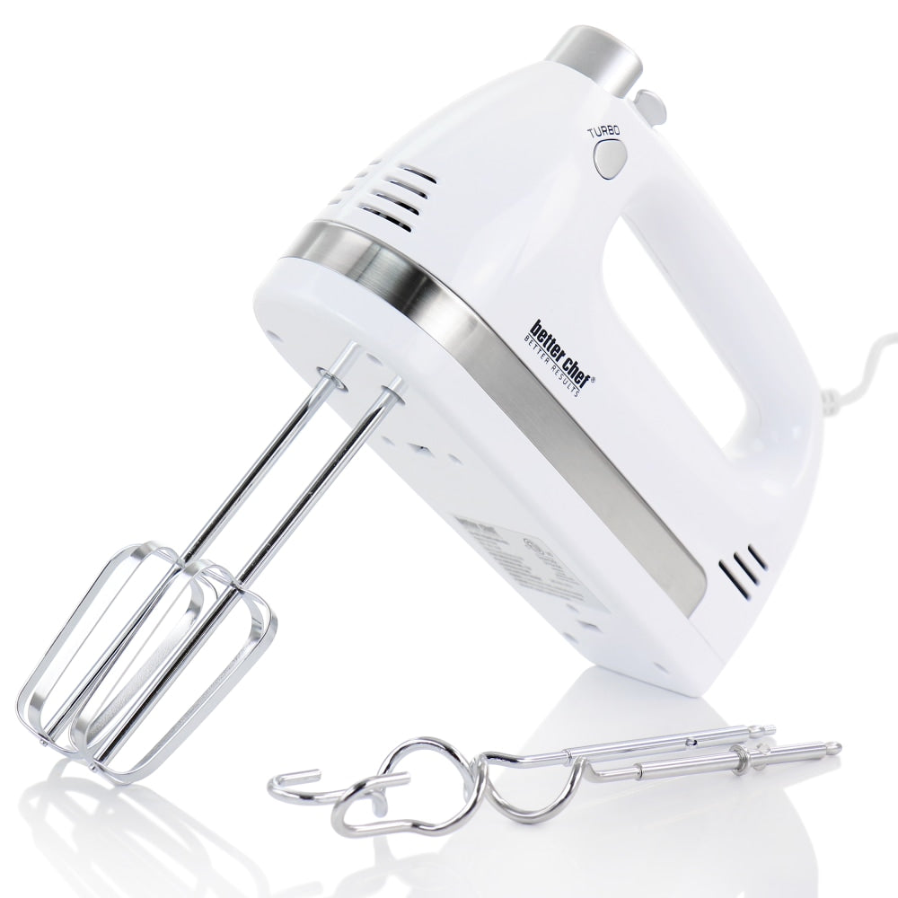 Better Chef MegaMix 5-Speed Hand Mixer, White