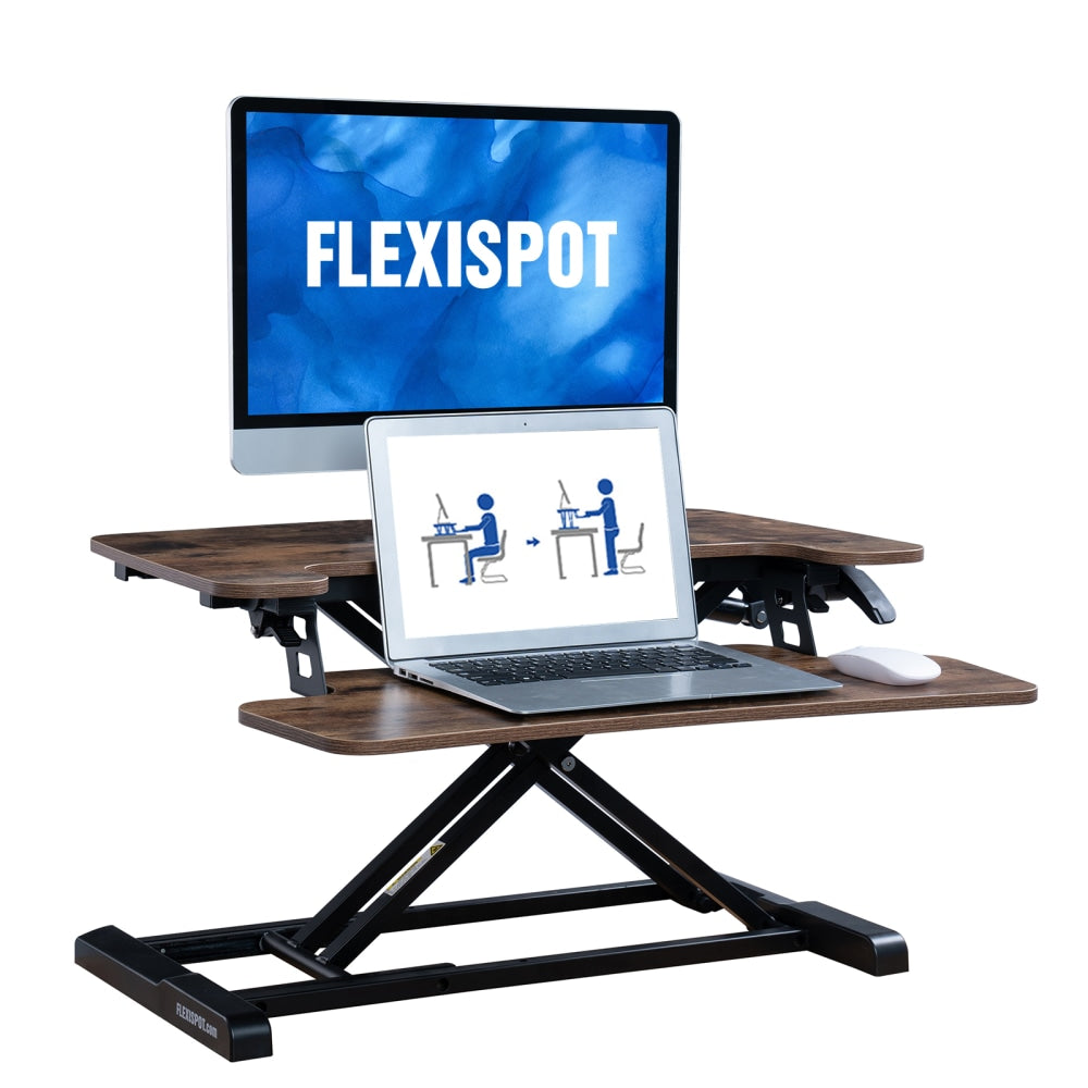 FlexiSpot Alcove Series Desk Riser, 19-3/4inH x 28-7/16inW x 23-3/4inD, Rustic Wood