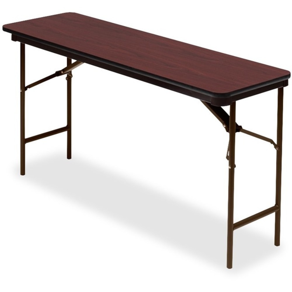 Iceberg Premium Folding Table, Rectangle, 60inW x 18inD, Mahogany/Brown