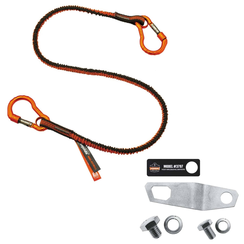 Ergodyne Squids 3196 Grinder Tool Tethering Kit, 8 Lb, Orange/Gray