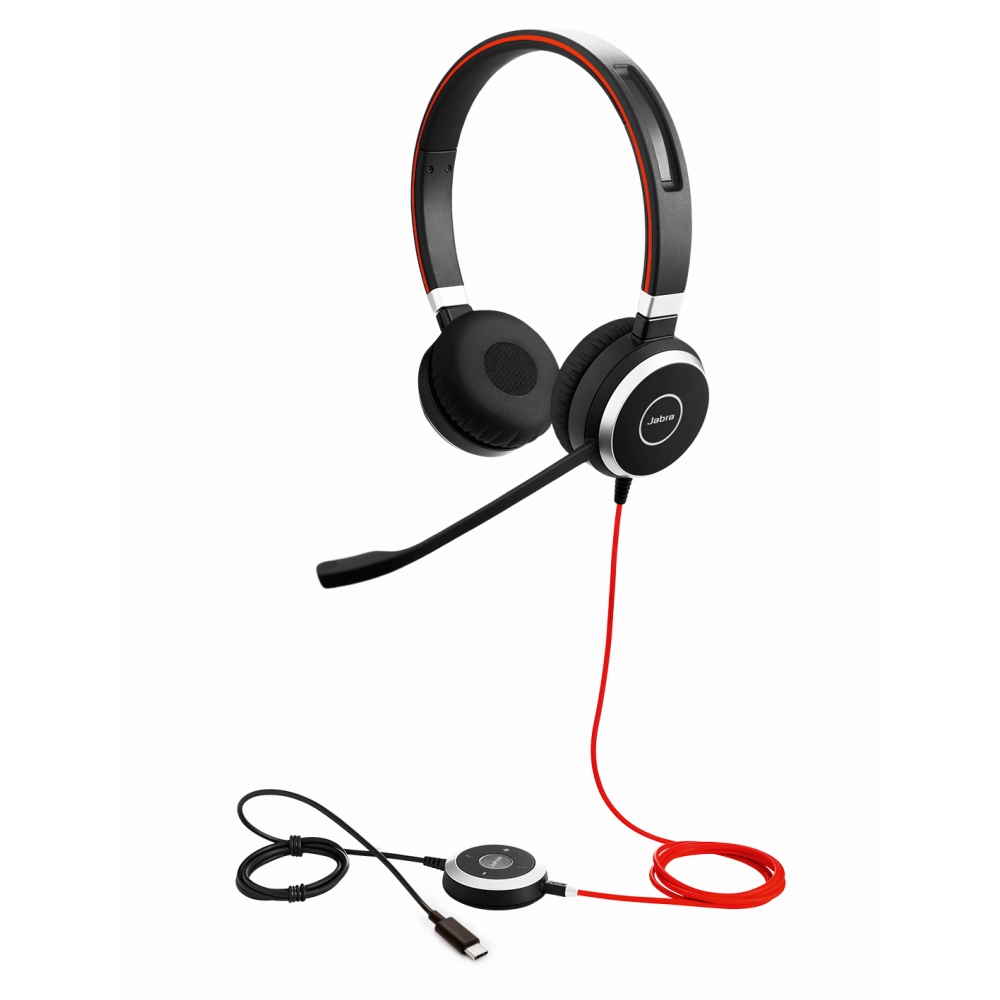 Jabra EVOLVE 40 UC SME Headset - Stereo - Mini-phone (3.5mm) - Wired - Over-the-head - Binaural - Supra-aural - Noise Canceling - Black