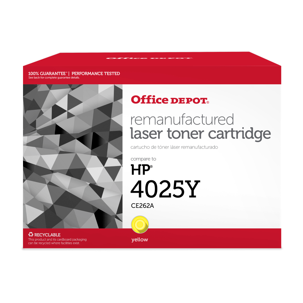 Office Depot Remanufactured Yellow Toner Cartridge Replacement For HP 648A, CE262A, OD4025Y