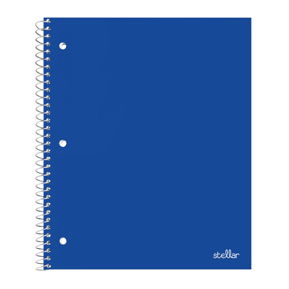 Office Depot Brand Stellar Poly Notebook, 8-1/2in x 11in,1 Subject, College Ruled, 80 Sheets, Assorted Colors, Pack Of 8 Notebooks