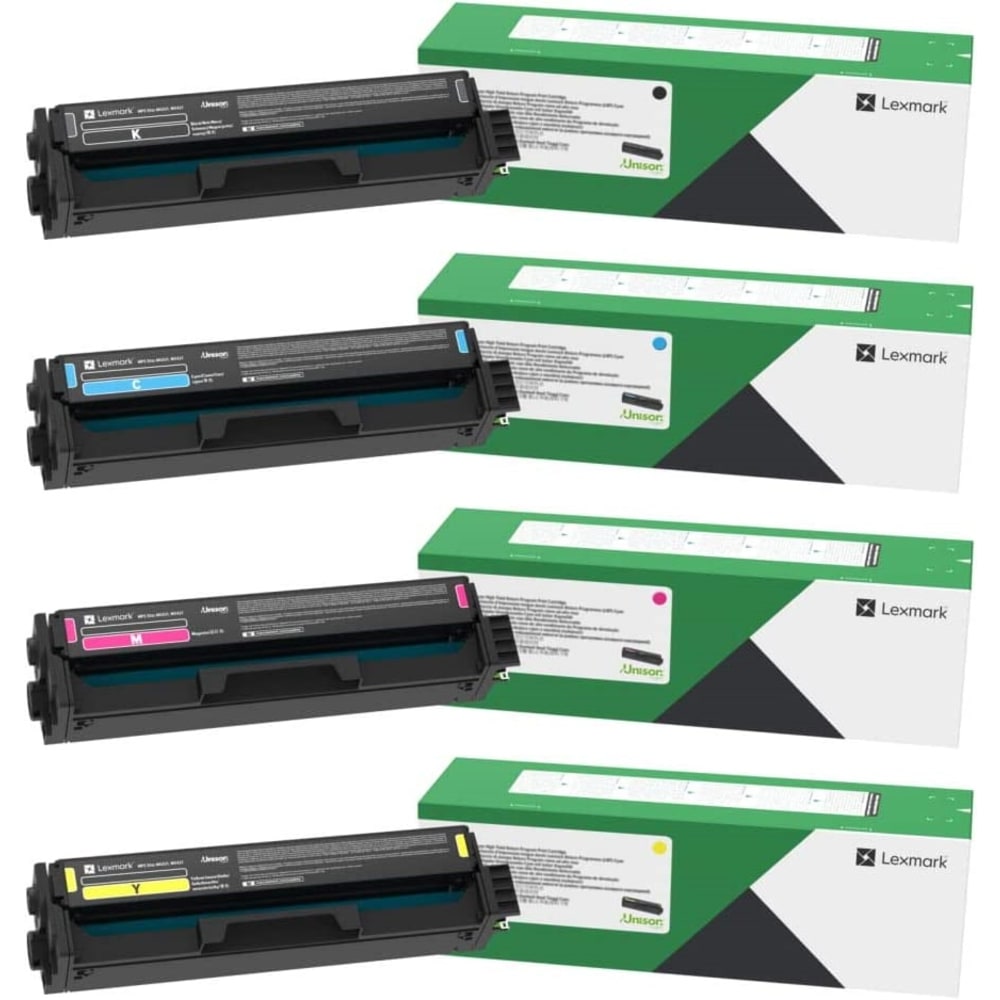 Lexmark C331 Black; Cyan; Magenta; Yellow High Yield Return Program Toner Cartridges, Pack Of 4, C331HC0/C331HM0/C331HY0/C331HK0