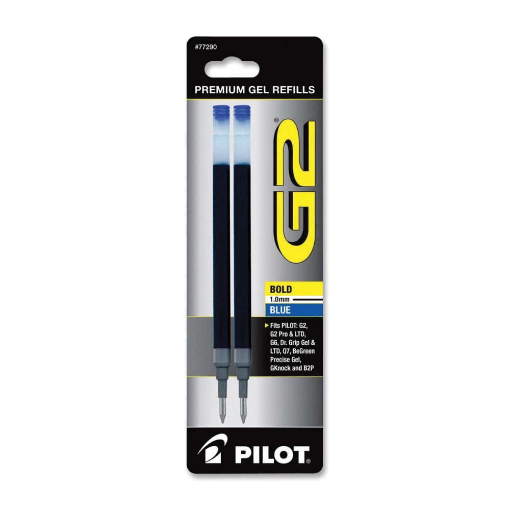 Pilot G2 Gel Refills, Bold Point, 1.0mm, Blue Ink, Pack of 2 Refills