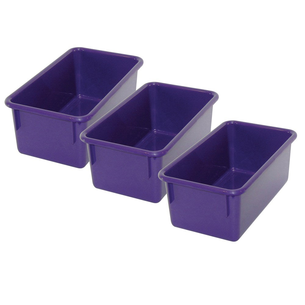 Romanoff Stowaway Trays, 5-1/4inH x 7-3/4inW x 13-1/4inD, Purple, Pack Of 3 Trays