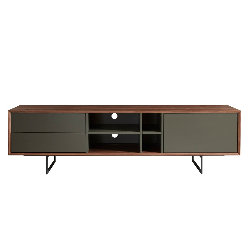 Eurostyle Anderson Media Stand, 19-1/2inH x 71inW x 16-1/2inD, Walnut/Gray