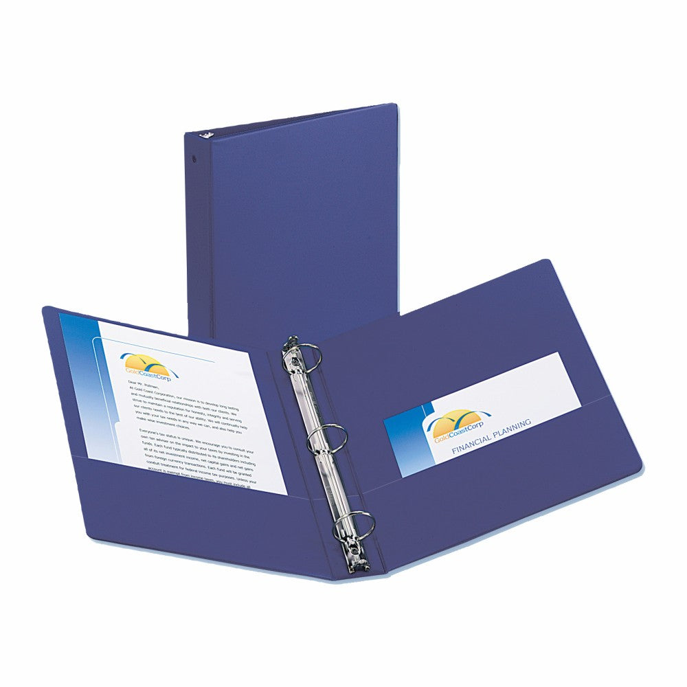 Avery Economy 3-Ring Binder, 1 1/2in Round Rings, 51% Recycled, Blue