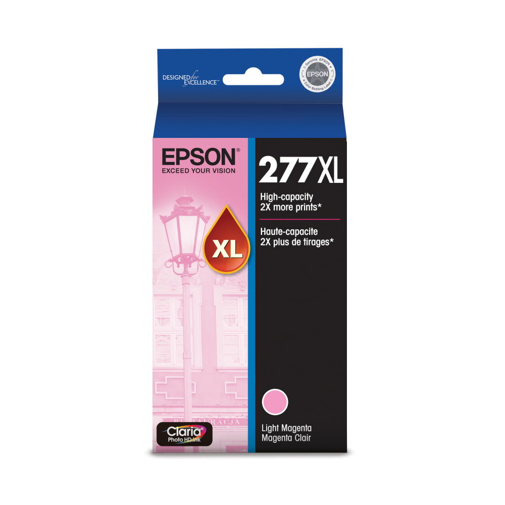 Epson 277XL Claria Light Magenta High-Yield Ink Cartridge, T277XL620-S